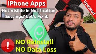 iPhone Apps Not Showing PUSH Notifications Settings? NO ReInstall, NO Data Loss | Let's Fix It