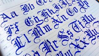 How to write gothic calligraphy letters with a normal pen Cut Marker Old English Stylish Alphabets