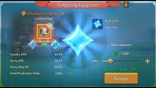 Champ Helm Max Temper - Astralite Gamble #lordsmobile