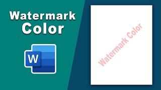 how to change watermark color in Microsoft word