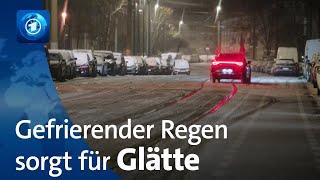 Winterwetter in Deutschland: Flugausfälle, Unfälle und Eisregen