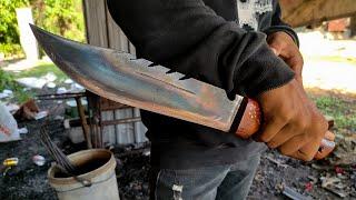 Knife Making - How to Make a Hunting Knife from Truck Leaf Spring