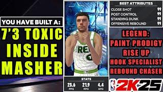 THE MOST TOXIC & BROKEN CENTER BUILD ON NBA 2K25! 7'3 TOXIC INSIDE MASHER - 40 PTS 33 REBS REC GAME!