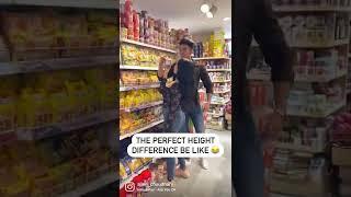 The perfect height difference  #couple #tallboyshortgirl #couplegoals #comedy #trending #funny