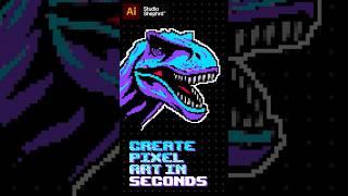 Create pixel art in seconds | Adobe Illustrator #shorts