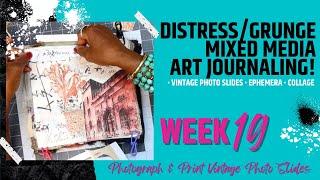 Mixed Media Art Journal + Collage: Explore distress/ grunge techniques in mixed media collage!