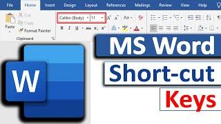 MS Word Shortcut Keys  "Ctrl + A to Z" | Most useful Shortcut keys Microsoft Office