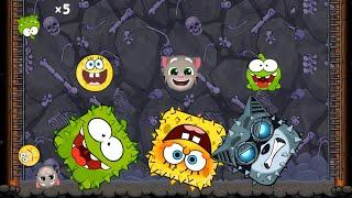 RED BALL 4 (OM NOM+ SPONGE BOB +TALKING TOM) BALL 'FUSION BATTLE' with RACCOON 'VOLUME 5' BOSS