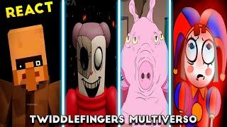 VILLAGER CANTANDO ME QUEBROU!! REACT VERSÕES DE FNF TWIDDLEFINGERS parte 3 #fnf #twiddlefinger