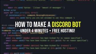 How to make a discord bot under 4 minutes! | repl.it + discord.py