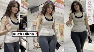 Opps It's Very Clear  Rhea Chakraborty Suffers Awkward Moment In Tight Gym Pants At GYm