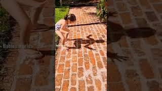 Cute Little Girl  Frog Pose #short #babyfunnyvideo #cutebaby #youtubeshorts