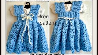 Crochet a Sundress or Jumper, 3 to 6 months, Free pattern #1122yt, crochet baby dress