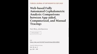 Web-based Fully Automated Cephalometric Analysis: Comparisons between App-aided, Comp... | RTCL.TV