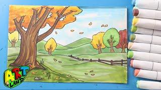 How to Draw a Fall Landscape