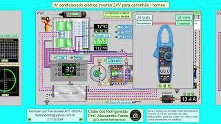 Ar condicionado elétrico Inverter 24V para caminhão