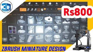 ( course Details) Zbrush Basic & Miniature Making Easy Method ( 9 videos 4hrs) - 3D print Tamil