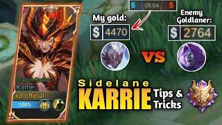 HOW TO DOMINATE GOLDLANE IN SOLO HIGH RANK USING KARRIE (Tips & Tricks) MLBB