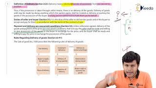 Unit 3 Performance Of The Contract Under Sale Of Good Act - The Sale of Goods Act, 1930