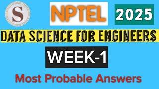 NPTEL Data Science for Engineers Week 1 answers 2025 | Jan - April |#nptel #datascience #skumaredu