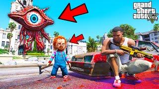 Franklin Trying To Escape The BIGGEST MONSTER in GTA 5 | SHINCHAN and CHOP