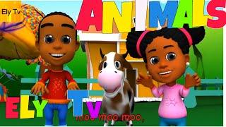 Learn animals for Children -  learning videos for toddlers  - African american nursery rhyme songs