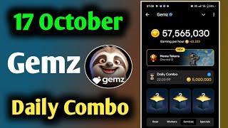 Gemz Daily Combo 17 October | 17 October Daily Combo Card | Gemzcoin Daily combo Card Today