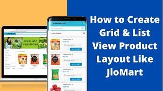 How to Create Grid & List View Product Layout Like JioMart (Hindi)