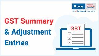 GST Summary & Adjustment Entries (Hindi)
