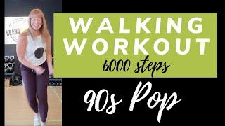 90s Pop Walking Workout | 6000 Steps, Fast paced Walk at Home | 90's Music Workout