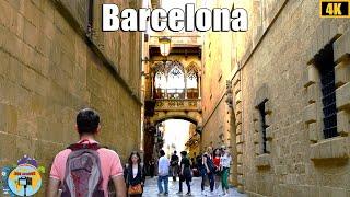 Barcelona Gothic Quarter Walking Tour In 4k