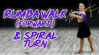 How to Rumba Walk (forward) & Spiral Turn (Rumba Dance Tutorials) Kat Fedosova | MihranTV