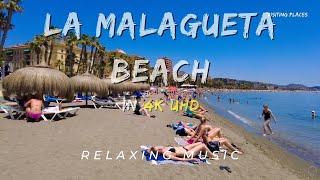 La Malagueta Beach | Malaga Beach Walking Tour in Spain | Spain Beach walk | Beautiful Nature