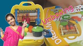 Yellow kitchen set Suitcase Unboxing | Dream Kitchen set unboxing