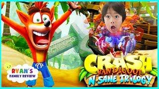 Crash Bandicoot N Sane Trilogy! Let's Play Game with Ryan's Family Review