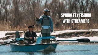 SPRINGTIME STREAMER FISHING - Trout after Trout floating in the Drift Boat