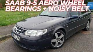 Fitting new front wheel bearings to our Saab 9-5 Aero + noisy drive belt + split ABS ring