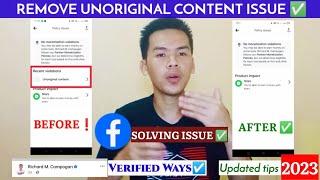 Removing/Solving @facebook862 Unoriginal / Limited Originality of Content: Effective steps