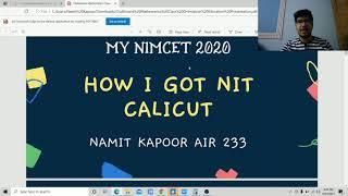 HOW I GOT NIT? Minimum Questions? NIMCET 2021 | Namit Kapoor 233 | Topper's Experience | Secrets !!!