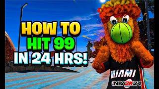 HOW TO HIT 99 OVERALL FAST AND EASY ON NBA 2K24!! HOW TO EASILY HIT 99 IN 24 HOURS!!