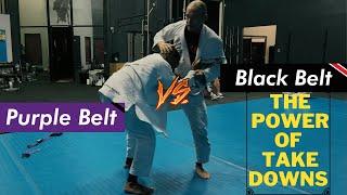 Purple Belt v Black Belt - The Power of Takedowns  Gi [Rolling/Sparring] Video Breakdown