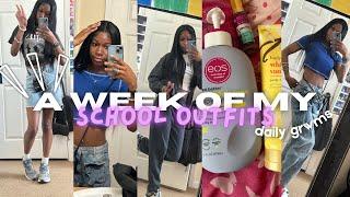 a week of my school outfits *college edition* | grwm, chit chat, fashion advice and ootd!