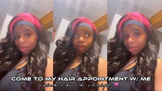 come to my hair appointment w/ me!  | pink skunk stripe ft wavymy hair