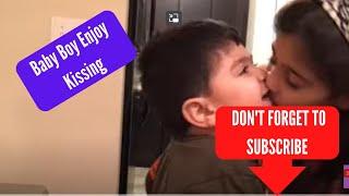 Baby boy enjoys sister's kisses | Baby brother and sister fun moments #kiss #kissing #baby