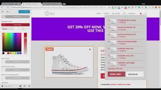 View WooCommerce cart on hover with Divi