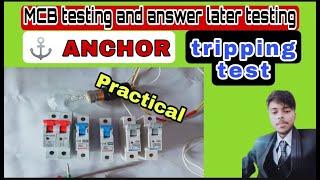 Anchor MCB tripping testing || MCB trip test || insulator MCB testing tripping test