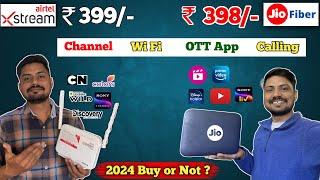 Airtel Xstream Fiber Plan 399 & Jio backup Plan 398 | Buy or No In 2024 | Wifi,Channel, Ott, Calling