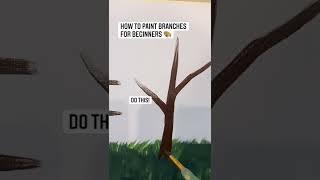 How to paint branches for beginners ‍ #art #artist #painting #tutorial #easy #tree #beginner