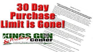 The 30 day purchase ban is GONE.   Multiple gun purchases are now legal in CA!