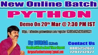 PYTHON Online Training in DURGASOFT